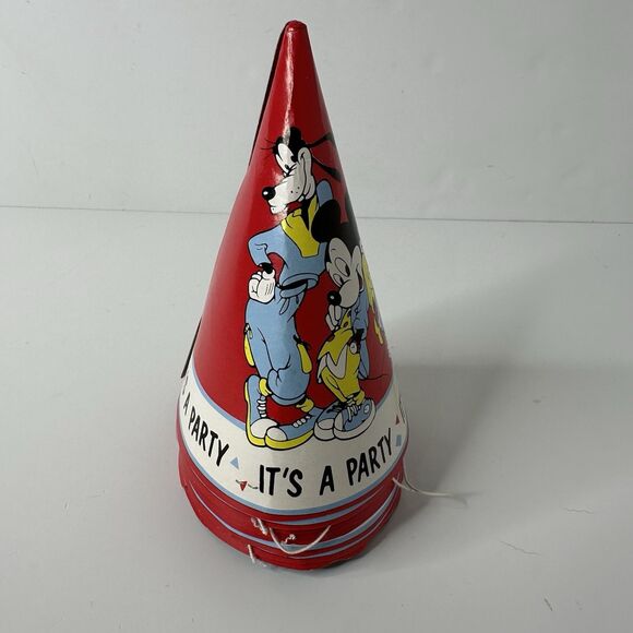 9 Vintage Disney Party Hats Mickey Minnie Goofy Junk Journal Photo Booth Prop - Picture 5 of 15